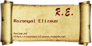 Rozsnyai Elizeus névjegykártya
